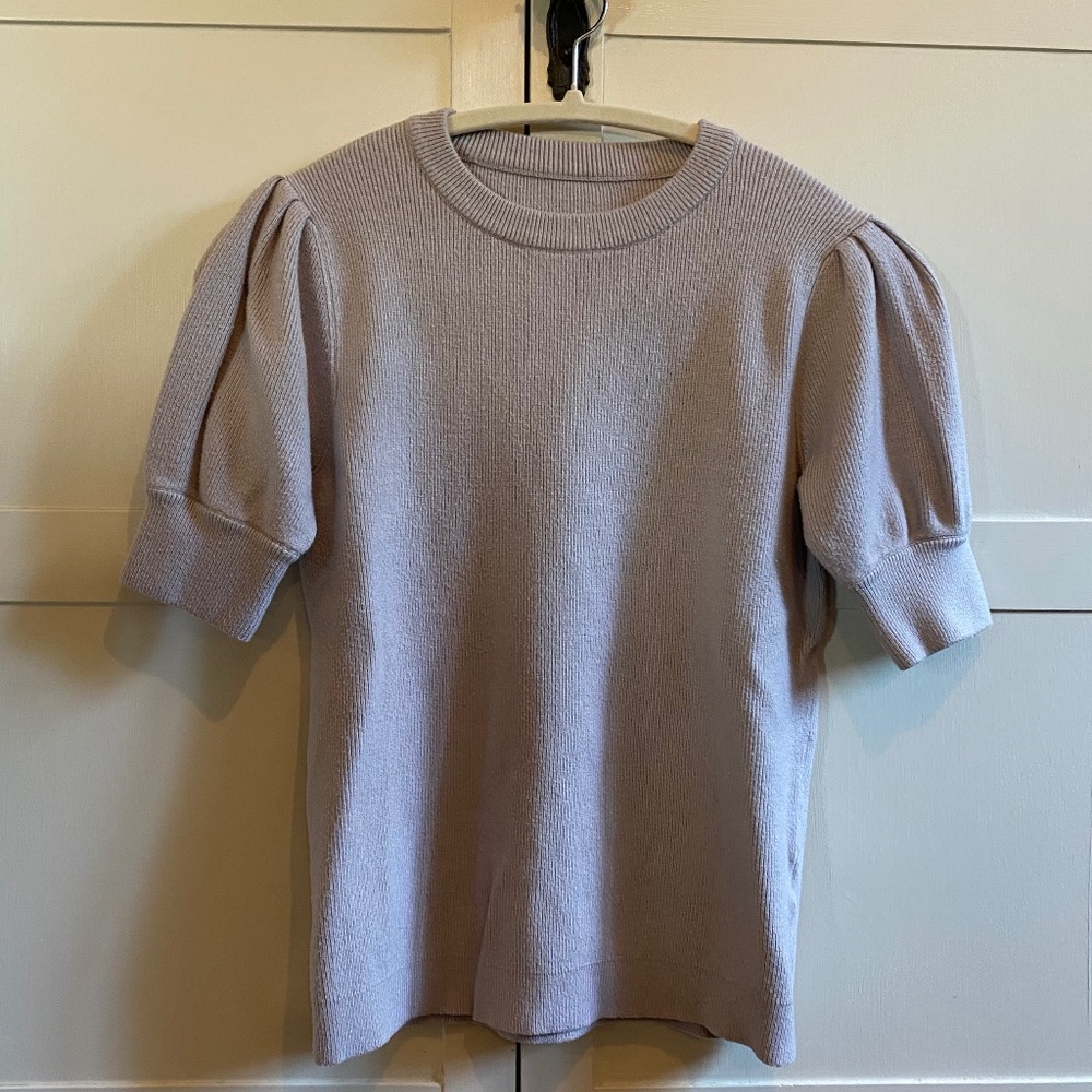 Puff Sleeve Short Sleeve Sweater